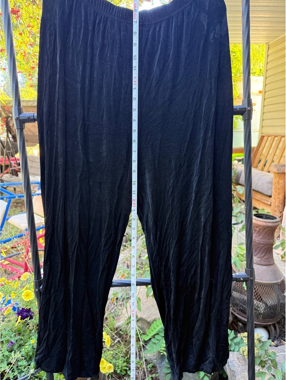 Vikki Vi Black Textured Wide Leg Pants Size 1X